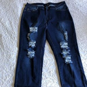 Fashion Nova distressed skinny jeans